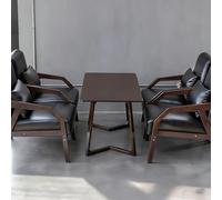 KIBONCY Ensembles de Tables et de chaises de café, cabines de canapé de Bar et de taverne rétro, négociation Commerciale, réception de Loisirs et chaises en Bois Massif d'hôtel(Set 4)