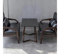 KIBONCY Ensembles de Tables et de chaises de café, cabines de canapé de Bar et de taverne rétro, négociation Commerciale, réception de Loisirs et chaises en Bois Massif d'hôtel(Set 2)