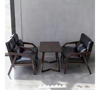 KIBONCY Ensembles de Tables et de chaises de café, cabines de canapé de Bar et de taverne rétro, négociation Commerciale, réception de Loisirs et chaises en Bois Massif d'hôtel(Set 3)