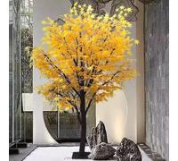KIBONCY Érable Rouge Jaune Artificiel De Qualité Supérieure, Grand Faux Arbre en Pot for Paysage Sec Intérieur Et Extérieur(1.5 * 1.2m)