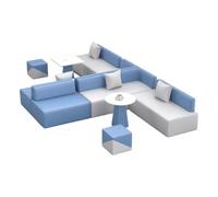 KIBONCY Espace de détente créatif et Simple, canapé incurvé de Loisirs, Ensemble de canapé et Table Basse for Bureau de réception et de négociation(S)