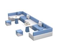 KIBONCY Espace de détente créatif et Simple, canapé incurvé de Loisirs, Ensemble de canapé et Table Basse for Bureau de réception et de négociation(K)