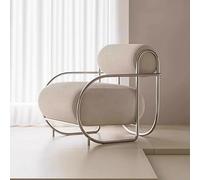 KIBONCY Fauteuil Une Place Style Bauhaus Nordique - Design créatif du Milieu du siècle, Fauteuil de détente rétro Minimaliste for la Maison et la Chambre(White)