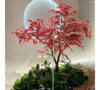 KIBONCY Faux Arbre Artificiel en érable Rouge (Acer Palmatum) - Paysage for Patio, vitrine et décoration intérieure Douce(1.5mx1.2m)