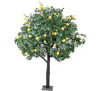 KIBONCY Faux citronniers de Plante Verte Artificielle Décoration avec des Feuilles réalistes en Pot en Plastique pour Le Bureau de Table des Maisons à Domicile 2.5m