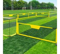 KIBONCY Foldable Soccer Training Fence for Kids, Durable Football Field Barrier with Stable Base Stands, Multi-Shape Modular Playpen(7.5x4.2m)