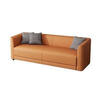 KIBONCY Full All Around Front and Back Leather Sofa Faux Small Loveseat,Cushion Couch for Bedroom Living Room Or Office(D,130cm)