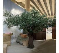 KIBONCY Grand Arbre Artificiel Vert, Olivier Artificiel, Olivier de synthèse, for la décoration intérieure(1mx0.8m)