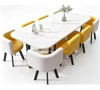 KIBONCY Grand Ensemble De Table D'activités for Enfants Effet Marbre avec Chaises Ergonomiques en Tissu, Jeu D'artisanat d'apprentissage Multi-Places(D)