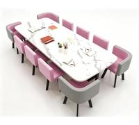KIBONCY Grand Ensemble De Table D'activités for Enfants Effet Marbre avec Chaises Ergonomiques en Tissu, Jeu D'artisanat d'apprentissage Multi-Places(J)