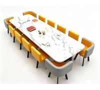 KIBONCY Grand Ensemble De Table D'activités for Enfants Effet Marbre avec Chaises Ergonomiques en Tissu, Jeu D'artisanat d'apprentissage Multi-Places(N)