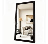 KIBONCY Grand Miroir de Dressing Classique Vintage en Bois Massif, Mural Polyvalent sur Toute la Longueur for Maison et l'espace Commercial(Dark Coffee,100x200cm)