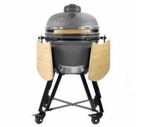 KIBONCY Grill de Barbecue en céramique en Forme d'œuf de 20 Pouces, Four à Pizza Kamado Grill for Jardin extérieur et Patio(Grey)