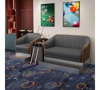 KIBONCY Heavy-Duty Stainless Steel Base Billiard Viewing Sofa, Pool Hall Spectator Chair with Central Storage Side Table for Private Home Room(F)