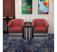 KIBONCY Heavy-Duty Stainless Steel Base Billiard Viewing Sofa, Pool Hall Spectator Chair with Central Storage Side Table for Private Home Room(D)
