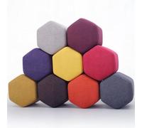 KIBONCY Hexagon Modular Stool Set, Change Shoe Stool, for Playroom, Classroom & Office Collaborative Space (C,35X35X35cm)