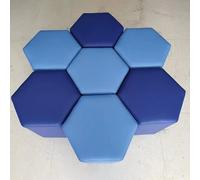 KIBONCY Hexagon Modular Stool Set, Change Shoe Stool, for Playroom, Classroom & Office Collaborative Space (B,40X40X40cm)