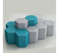 KIBONCY Hexagon Modular Stool Set, Minimalist Shoe Changing Bench for Playroom, Classroom & Office Collaborative Space(A,40 * 60cm)