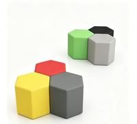 KIBONCY Hexagon Modular Stool Set,Sofa Combination for Training Institutions, for Playroom, Classroom & Office Collaborative Space(A,45 * 45cm)