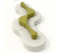 KIBONCY Hotel Lobby & Office Reception Modular Leisure Sofa, Contemporary Curved Booth Seating for Business Lounge, Company Training Room, Waiting Area & Guest Reception Couch(B)