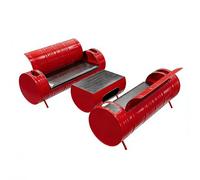 KIBONCY Industrial Barrel Furniture Set, Red Metal Oil Drum Sofa with Cup Holders, Storage Coffee Table & Chairs for Small Living Room Game Cafe(E)