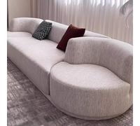 KIBONCY Italian Style Sofa, Minimalist Living Room 2025 New Straight-Row Three-Seater Fabric Rotating Sofa(2.2M)
