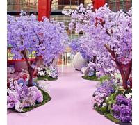 KIBONCY Large Artificial Purple Jacaranda Tree, Fake Flowering for Wedding, Mall, and Commercial Event Decoration(2.5mx2m)