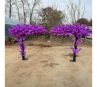 KIBONCY Large Faux Wisteria Tree Artificial Purple Flower, Realistic Trunk Decorative Fake for Restaurant Mall Garden Landscape Ornament(5mx4m)