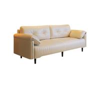 KIBONCY Leather Business Sofa and Coffee Table Set uton Bed, Sleeper, Small Couch with Storage Adjustable Armrests Pillows,for Living Room, Bedroom(E,200cm)