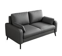 KIBONCY Leather Loveseat Couch, 2-Seater Deep Seat Upholstered Sofa with Wide Padded Curved Armrest, Easy to Clean Small for Home Office(A,170cm)