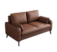 KIBONCY Leather Loveseat Couch, 2-Seater Deep Seat Upholstered Sofa with Wide Padded Curved Armrest, Easy to Clean Small for Home Office(C,150cm)