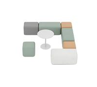 KIBONCY Lightweight Modular Cube Seating Set, Easy-to-Rearrange Chairs PU Leather Upholstered Ottomans & for Home & Commercial Spaces(E)