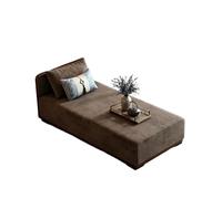 KIBONCY Linen Chaise Lounge Indoor, Solid Wood Frame Sofa with Decorative Pillows, Comfortable Single Bed for Small Living Spaces(E,180x50x68cm)