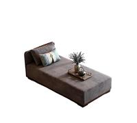 KIBONCY Linen Chaise Lounge Indoor, Solid Wood Frame Sofa with Decorative Pillows, Comfortable Single Bed for Small Living Spaces(B,180x80x68cm)