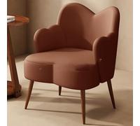 KIBONCY Love Makeup Vanity Chair avec Dossier, Chaise de Bureau en Forme de Fleur Mignonne for Filles, Confortable sans roulettes, Chaise de Salle à Manger Moderne, Petite Chaise d'appoint(Brown)