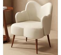 KIBONCY Love Makeup Vanity Chair avec Dossier, Chaise de Bureau en Forme de Fleur Mignonne for Filles, Confortable sans roulettes, Chaise de Salle à Manger Moderne, Petite Chaise d'appoint(Beige)