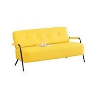 KIBONCY Love Seat Mini Couch Small Settee Loveseat Bench for Living Room, Modern Accent Chairs, Mid-Century Armchair PU Leather Chair(D,125cm)