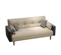 KIBONCY Loveseat Sofa, Upholstered Small Couch for Bedroom Solid & Easy to Install Modern Linen Bed - Multifunctional Convertible(C,1.74x1.1m)