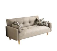 KIBONCY Loveseat Sofa, Upholstered Small Couch for Bedroom Solid & Easy to Install Modern Linen Bed - Multifunctional Convertible(A,2x0.95m)