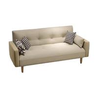 KIBONCY Loveseat Sofa, Upholstered Small Couch for Bedroom Solid & Easy to Install Modern Linen Bed - Multifunctional Convertible(D,2x0.95m)