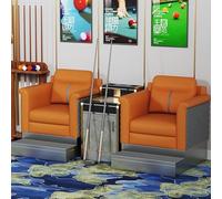 KIBONCY Luxury Billiard Club Rest Sofa, Water-Resistant Cat-Proof Leather Pool Table Side Spectator Seating, Multi-Person Viewing Couch for Game Hall(A)