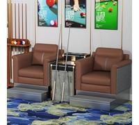 KIBONCY Luxury Billiard Club Rest Sofa, Water-Resistant Cat-Proof Leather Pool Table Side Spectator Seating, Multi-Person Viewing Couch for Game Hall(C)