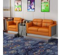 KIBONCY Luxury Billiard Room Viewing Couch Set, Heavy-Duty Upholstered Pool Hall Seating, Modern Game Sofa with Metal Footrest(E)