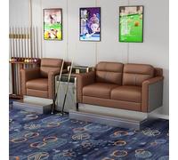 KIBONCY Luxury Billiard Room Viewing Couch Set, Heavy-Duty Upholstered Pool Hall Seating, Modern Game Sofa with Metal Footrest(B)