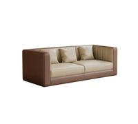 KIBONCY Luxury Light Reception Sofa Furniture Set, 3-Seater Couch with 2 Upholstered Accent Chairs, Metal Leg Leisure Seating for Apartment(D)
