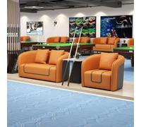 KIBONCY Luxury Pool Hall Lounge Sofa & Chair, Heavy-Duty Upholstered Viewing Seating with Cup Holders for Club & Tournament Use(F)