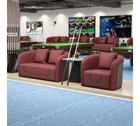 KIBONCY Luxury Pool Hall Lounge Sofa & Chair, Heavy-Duty Upholstered Viewing Seating with Cup Holders for Club & Tournament Use(B)