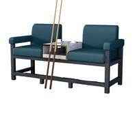 KIBONCY Luxury Pool Hall Viewing Sofa with Integrated Side Table, Modern Design Lounge Couch & Drink Holder, Soft PU Leather Upholstered Seat(D)