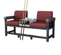 KIBONCY Luxury Pool Hall Viewing Sofa with Integrated Side Table, Modern Design Lounge Couch & Drink Holder, Soft PU Leather Upholstered Seat(A)