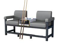 KIBONCY Luxury Pool Hall Viewing Sofa with Integrated Side Table, Modern Design Lounge Couch & Drink Holder, Soft PU Leather Upholstered Seat(G)